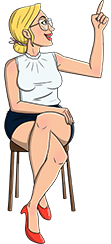 Sonia Radosz wskazuje palcem - grafika