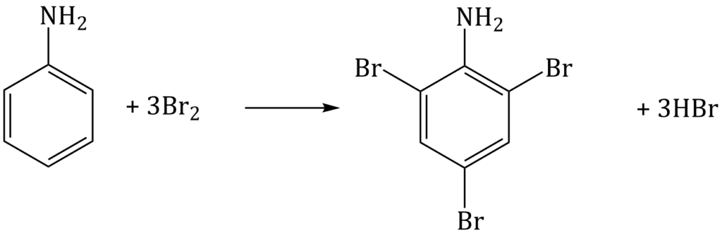 schemat reakcji bromowania aniliny